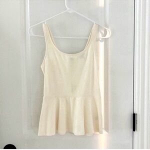 Express Off White Zip Peplum Tank Top Cami XS Fast Ship